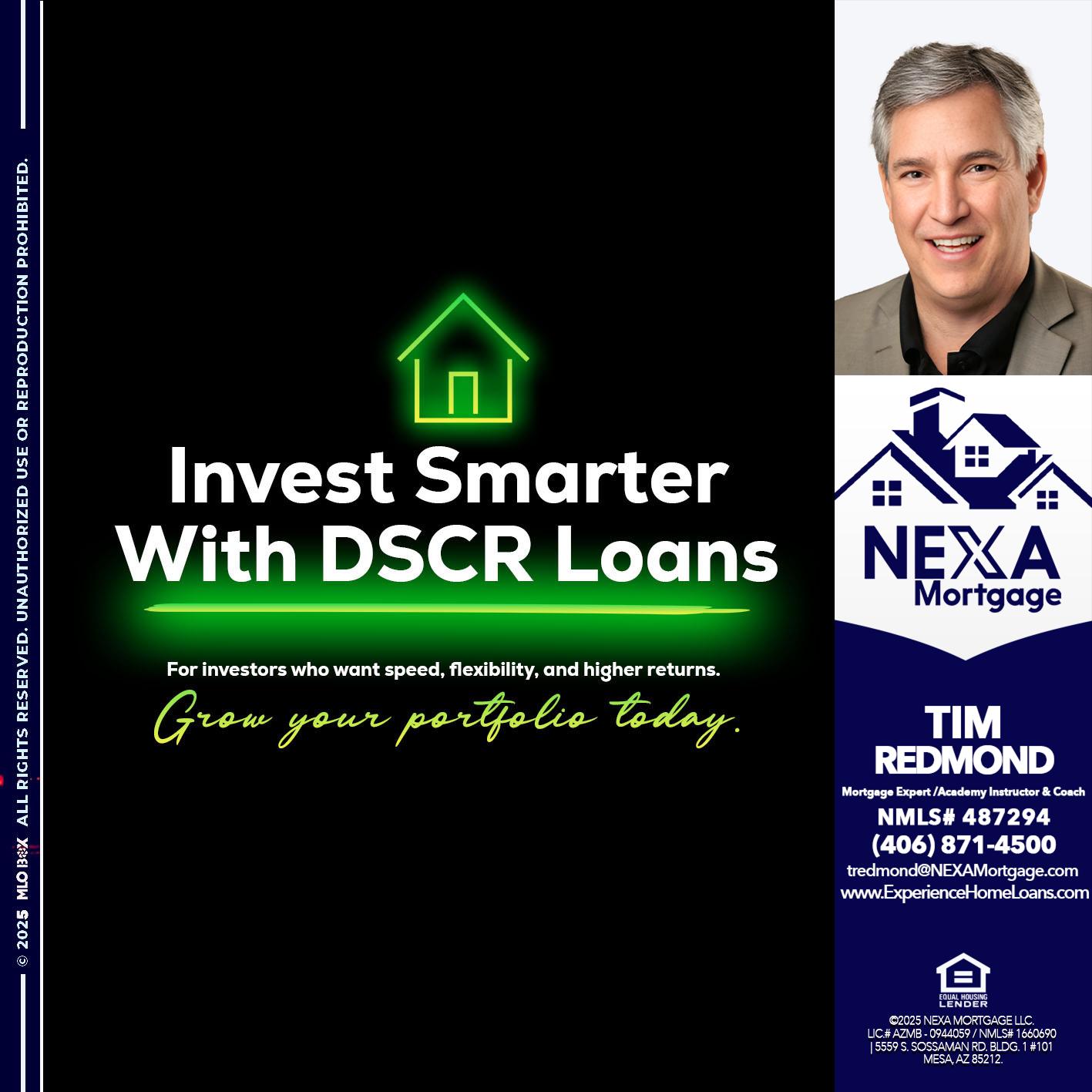 invest smarter - Tim Redmond -Mortgage Loan Advisor | NMLS 487294 <br /> 30yr/Mortgage Expert | LO Coach <br /> Branch Manager | Signature Mortgage Solutions” alt=”invest smarter – Tim Redmond -Mortgage Loan Advisor | NMLS 487294 <br /> 30yr/Mortgage Expert | LO Coach <br /> Branch Manager | Signature Mortgage Solutions” />Hi, my name is Tim Redmond. I’m a Loan Officer with NEXA Mortgage LLC., offering personalized mortgage solutions, fast customized quotes, great rates and service with integrity.</p>
<div class=