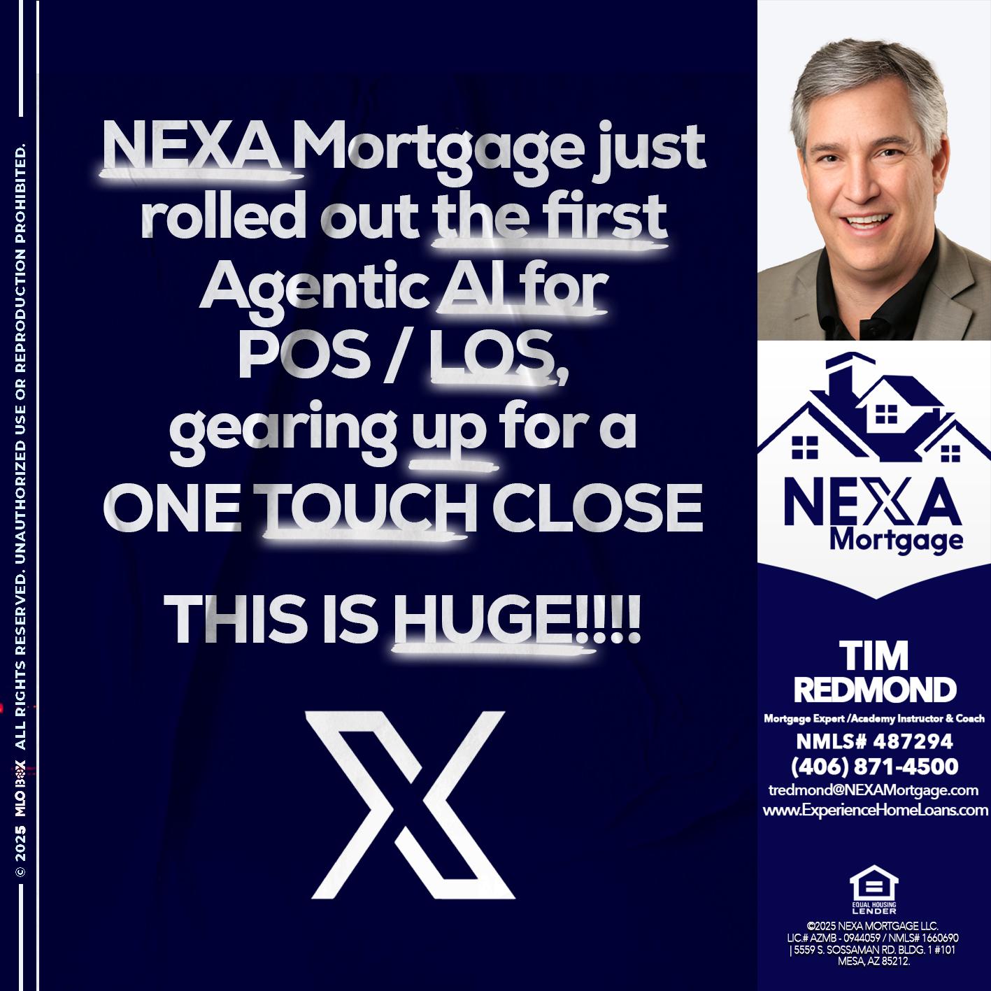 NEXA MORTGAGE - Tim Redmond -Mortgage Loan Advisor | NMLS 487294 <br /> 30yr/Mortgage Expert | LO Coach <br /> Branch Manager | Signature Mortgage Solutions” alt=”NEXA MORTGAGE – Tim Redmond -Mortgage Loan Advisor | NMLS 487294 <br /> 30yr/Mortgage Expert | LO Coach <br /> Branch Manager | Signature Mortgage Solutions” />Hi, my name is Tim Redmond. I’m a Loan Officer with NEXA Mortgage LLC., offering personalized mortgage solutions, fast customized quotes, great rates and service with integrity.</p>
<div class=