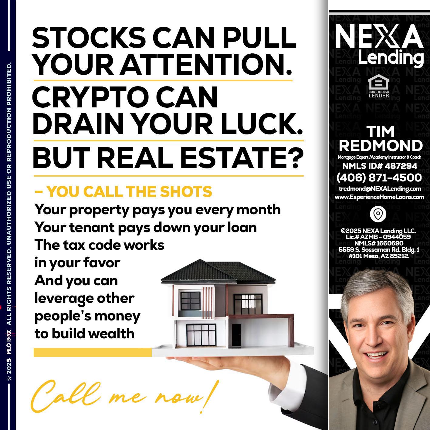 STOCK CAN - Tim Redmond -Mortgage Loan Advisor | NMLS 487294 <br /> 30yr/Mortgage Expert | LO Coach <br /> Branch Manager | Signature Mortgage Solutions” alt=”STOCK CAN – Tim Redmond -Mortgage Loan Advisor | NMLS 487294 <br /> 30yr/Mortgage Expert | LO Coach <br /> Branch Manager | Signature Mortgage Solutions” />Hi, my name is Tim Redmond. I’m a Loan Officer with NEXA Mortgage LLC., offering personalized mortgage solutions, fast customized quotes, great rates and service with integrity.</p>
<div class=