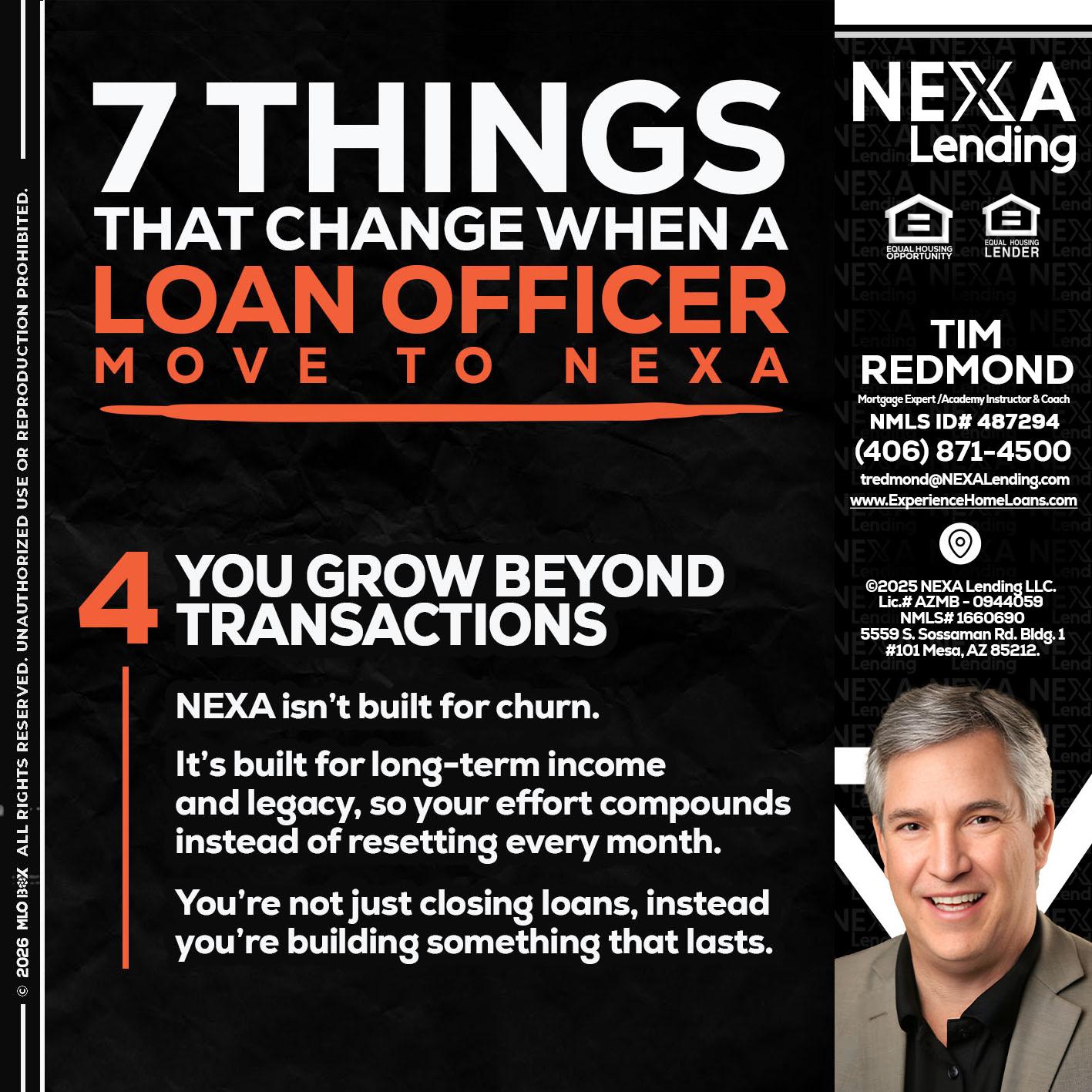 7 THINGS (4) - Tim Redmond -Mortgage Loan Advisor | NMLS 487294 <br /> 30yr/Mortgage Expert | LO Coach <br /> Branch Manager | Signature Mortgage Solutions” alt=”7 THINGS (4) – Tim Redmond -Mortgage Loan Advisor | NMLS 487294 <br /> 30yr/Mortgage Expert | LO Coach <br /> Branch Manager | Signature Mortgage Solutions” />Hi, my name is Tim Redmond. I’m a Loan Officer with NEXA Lending LLC., offering personalized mortgage solutions, fast customized quotes, great rates and service with integrity.</p>
<div class=